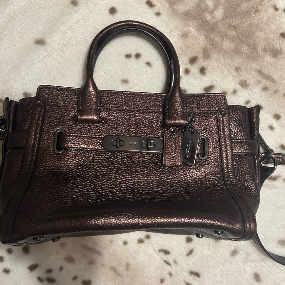 Coach brown metallic bag